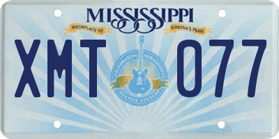 MS license plate XMT077