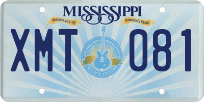 MS license plate XMT081