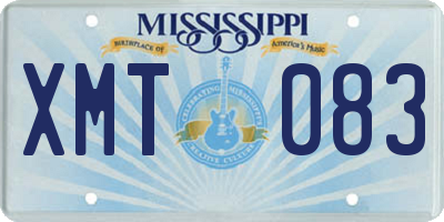 MS license plate XMT083