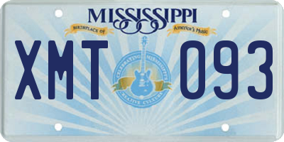 MS license plate XMT093