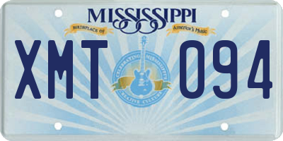 MS license plate XMT094