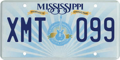 MS license plate XMT099