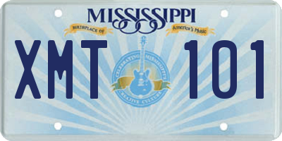 MS license plate XMT101