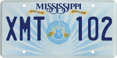 MS license plate XMT102