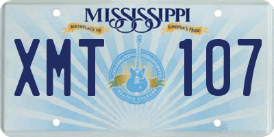 MS license plate XMT107