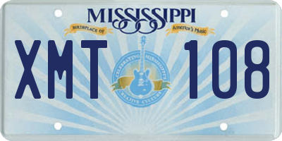 MS license plate XMT108