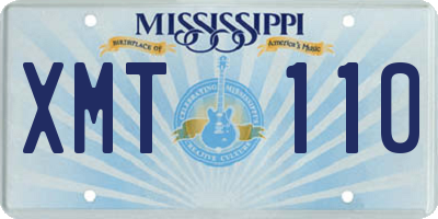 MS license plate XMT110