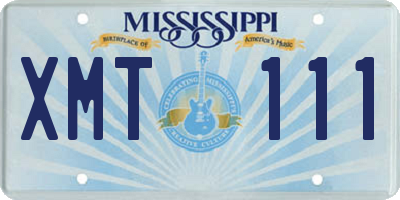 MS license plate XMT111