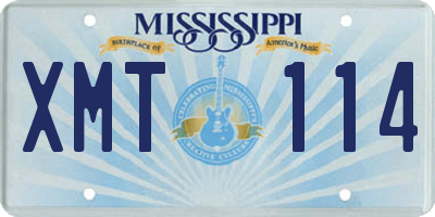 MS license plate XMT114