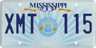 MS license plate XMT115