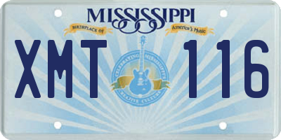 MS license plate XMT116