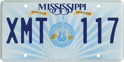 MS license plate XMT117