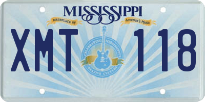MS license plate XMT118