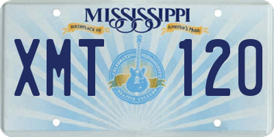 MS license plate XMT120