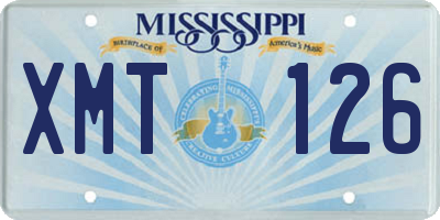 MS license plate XMT126