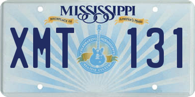 MS license plate XMT131