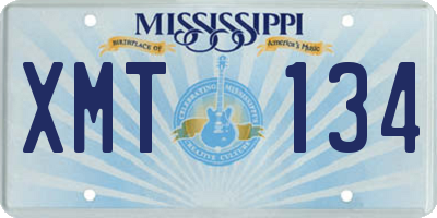 MS license plate XMT134