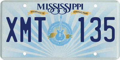 MS license plate XMT135