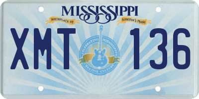 MS license plate XMT136