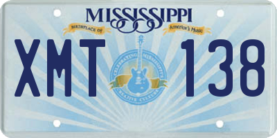 MS license plate XMT138
