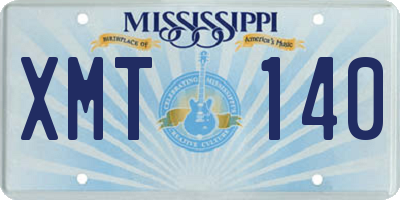 MS license plate XMT140
