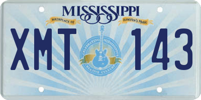 MS license plate XMT143
