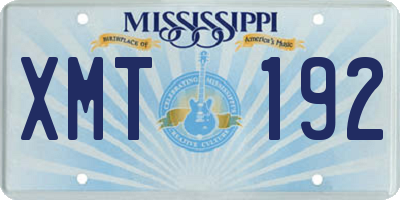 MS license plate XMT192