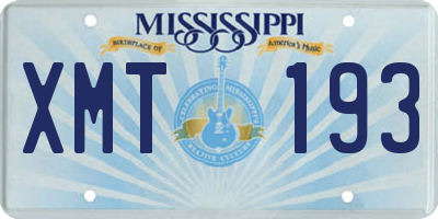MS license plate XMT193