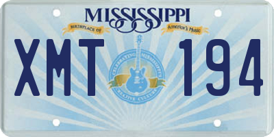 MS license plate XMT194