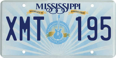 MS license plate XMT195