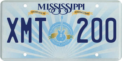MS license plate XMT200