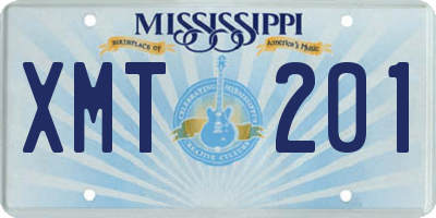 MS license plate XMT201