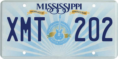 MS license plate XMT202