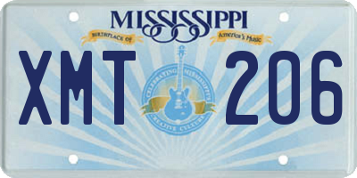 MS license plate XMT206