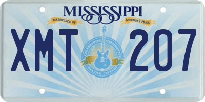 MS license plate XMT207