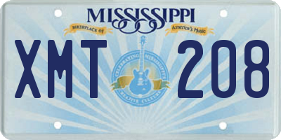 MS license plate XMT208