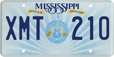 MS license plate XMT210