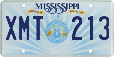 MS license plate XMT213