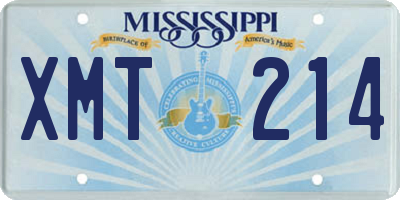 MS license plate XMT214