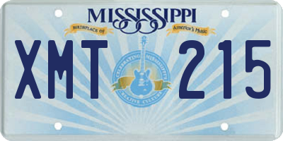 MS license plate XMT215
