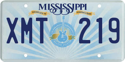 MS license plate XMT219