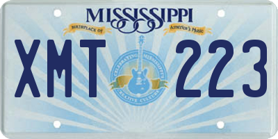 MS license plate XMT223