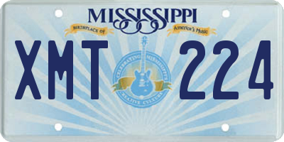 MS license plate XMT224