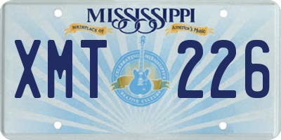 MS license plate XMT226