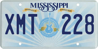MS license plate XMT228