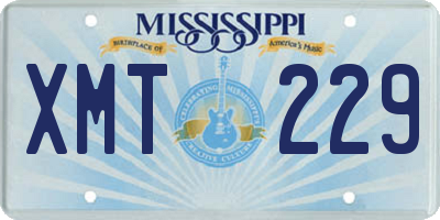 MS license plate XMT229