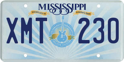 MS license plate XMT230