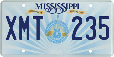 MS license plate XMT235