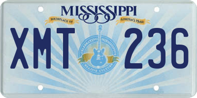 MS license plate XMT236
