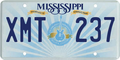 MS license plate XMT237